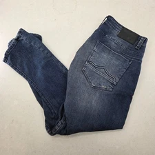 883 Police Jeans Mens W36 Short Blue Denim Hazard Twisted Slim Biker