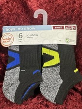Wonder Nation Ankle Socks Boys Small Multicolor Moisture Wicking 6 Pack