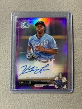 2017 Bowman Chrome Prospects Khalil Lee Purple Refractor Auto /250