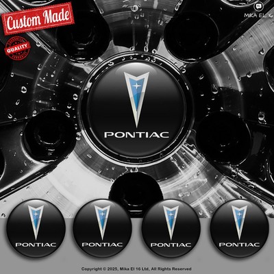 Pontiac Decals Set of 4 3D Gel Silicone Center Wheel Caps Stickers