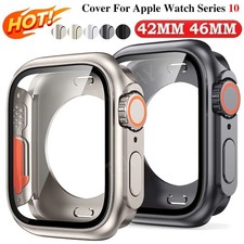 For Apple Watch Case Tempered Glass Screen Protector 40 41 44 45 42 46mm Series