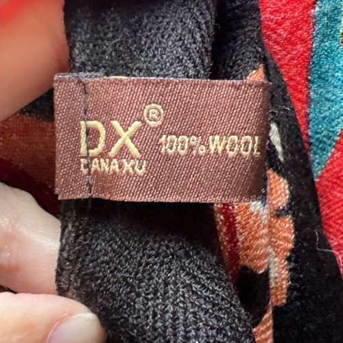 Dana Xu DX 100 % Merinowolle extra großer Pareo Schal Halstuch Stola 96" x 43" künstlerisch - Bild 4 von 5