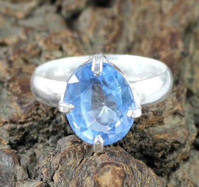 Natural Aquamarine 9,05 Ct Oval Edelstein Herrenring Mit AGI Zertifikat Geschenk