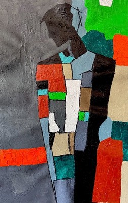 Textured Abstract Expressionist Painting   Original Acrylic Canvas Art (20x31 in