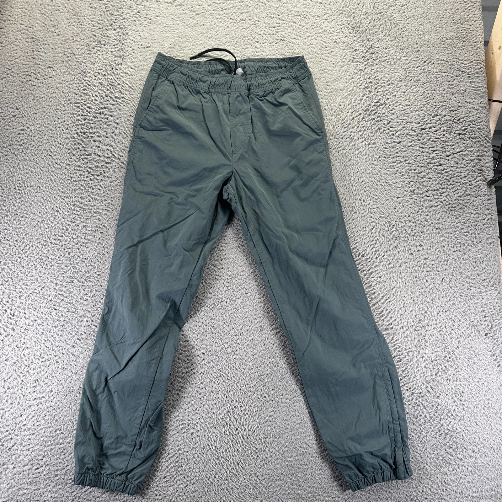 Calvin Klein Pant Men S Green Nylon Windbreaker Straight Hiking Camping Gorpcore