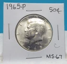 1965-P KENNEDY Fifty Cent Half Dollar Coin 40% Silver /Mint State 67 (C)