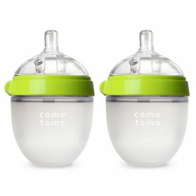 Comotomo 5 oz Newborn Slow Flow Soft Hygenic Silicone 2 PK Baby Bottle BPA Free 