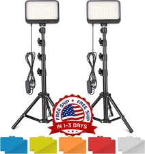 Kit De Iluminación De Fotografía Con Soporte De Trípode,Soporte 2 Luces De Video