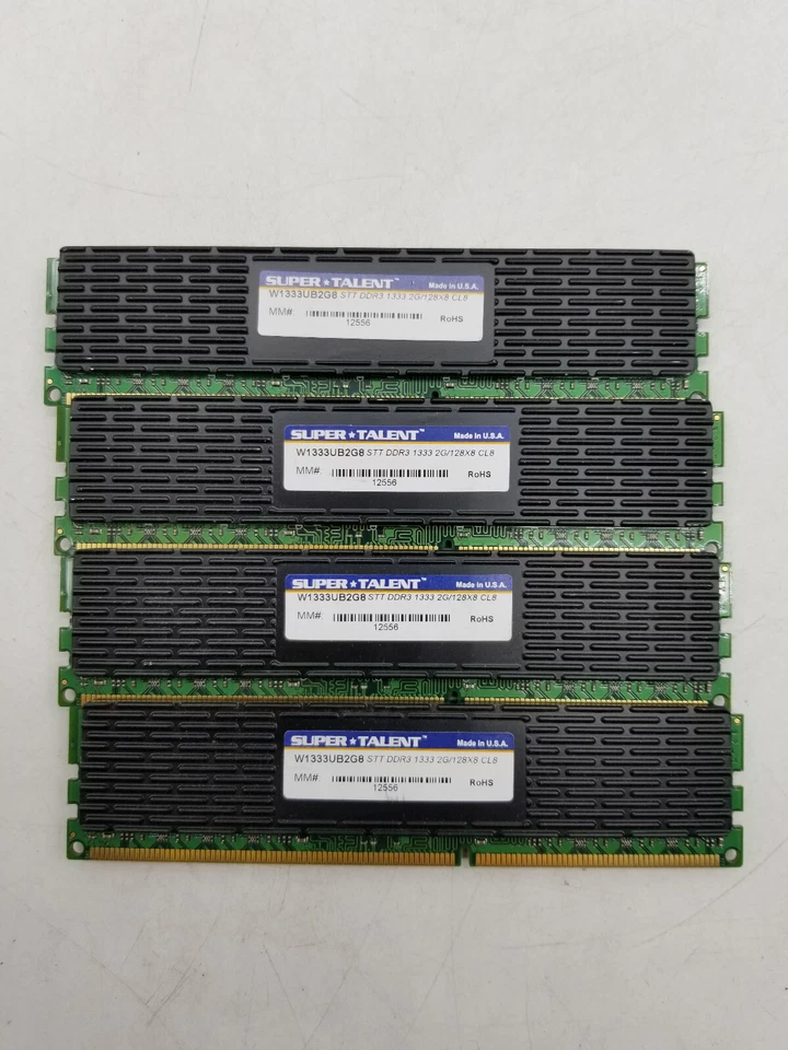 Super Talent 8GB 4x2GB DDR3 1333MHz Desktop Memory RAM W1333UB2G8 - Image 2 of 4