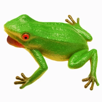 MARKENLOS (2) Kunststoff-Frösche Spielzeug Lebendiger Handgefertigter