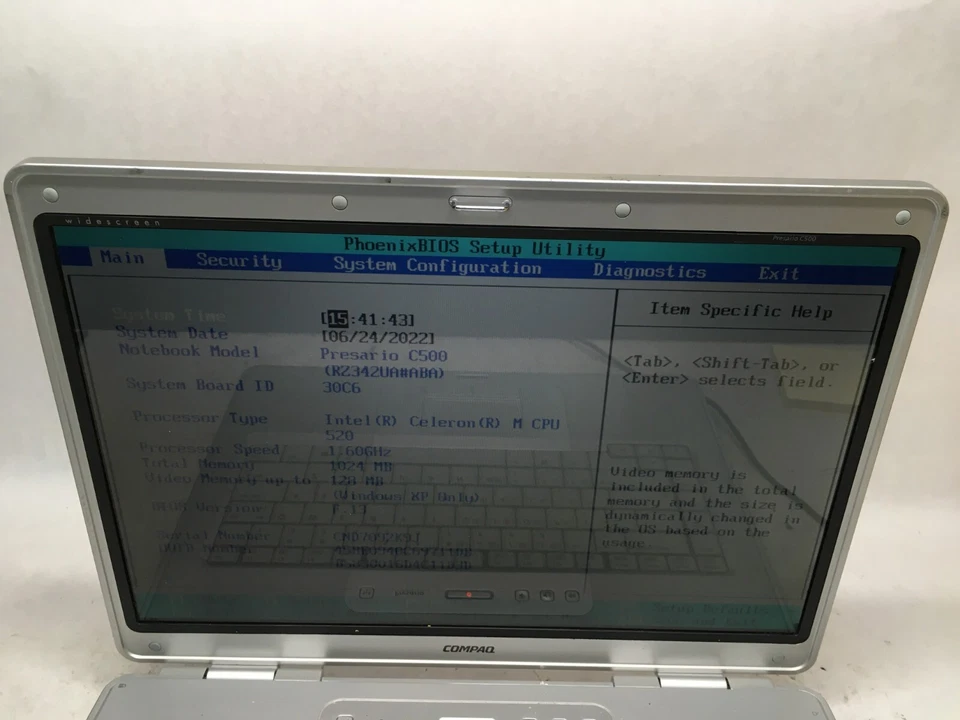 HP Presario C552US 15" [AS IS] Intel Celeron M520 @ 1.6 GHz - JZ - Image 2 of 4