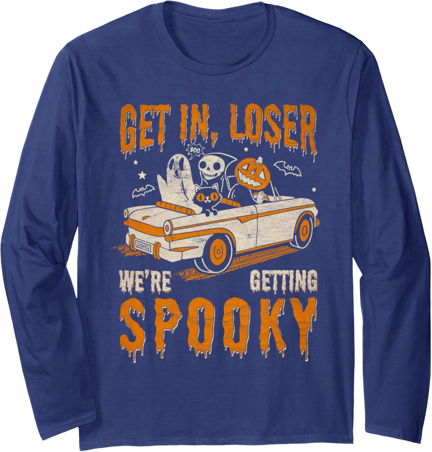 Get in Loser We're Getting Spooky Halloween Theme Long Sleeve Tshirt