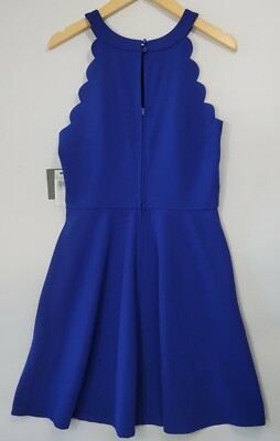 NWT - IN San Francisco Short Cobalt Blue Scallop Shift Dress (JUNIORS SIZE  11) | eBay