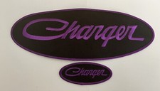 Dodge Charger 12 Inch 1.6x4 Sewiron On Patch Purple Embroidered Mopar Hemi Dodge Charger 12 Inch 1.6x4 Sewiron On Patch Purple Embroidered Mopar Hemi