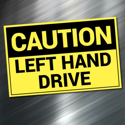 Caution Left Hand Safety Decal visible sticker Car SUV Rear Window ...