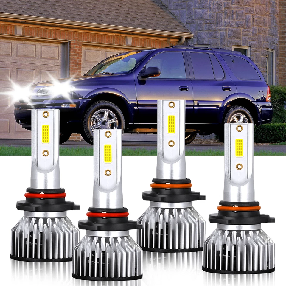 For Oldsmobile Bravada 1996-2004 LED Headlight High Low Beam Bulbs 9005+9006 - Изображение 2 из 4