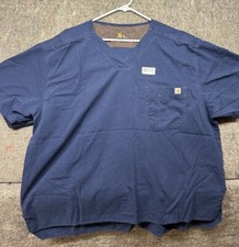 Carhartt Womens Scrub Top Blue Plus Size 3X