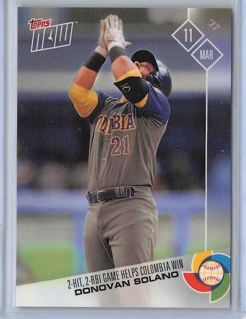 DONOVAN SOLANO 2017 TOPPS NOW WORLD BASEBALL CLASSIC #W-21 TEAM COLOMBIA  (SSP)