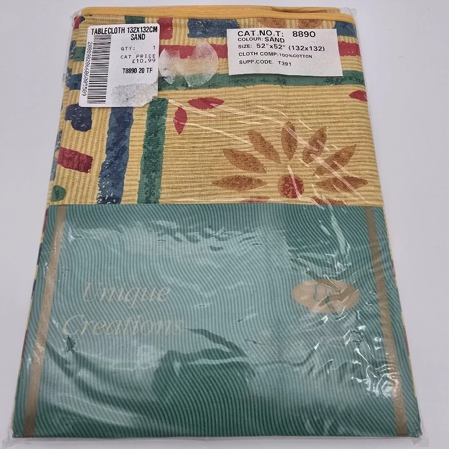 Retro Tischdecke ungeöffnet von Unique Creations 100% Baumwolle Retro Design