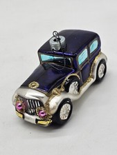 Hand Crafted Glass Vintage Car Ornament