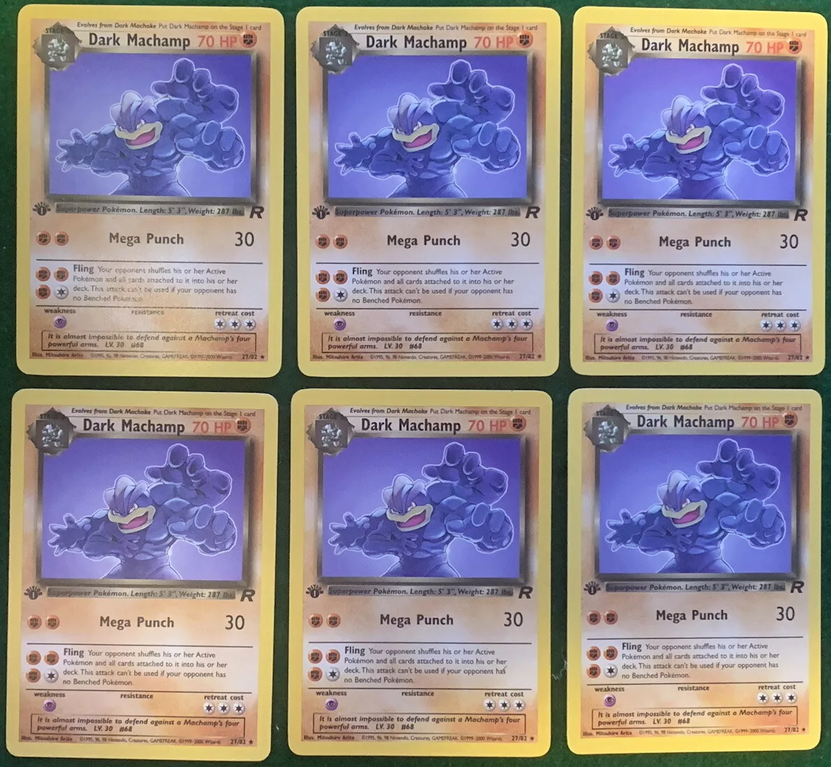 Dark Machamp Team Rocket 10/82 Unlimited Holo Rare Pokemon Card LP