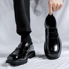 British Men's Faux Leather Slip on Oxfords Casual Formal Party Shoes Spring Fall