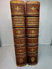 1856 Chambers Information For The People Vols 1 & 2 New Edition London Edinburgh