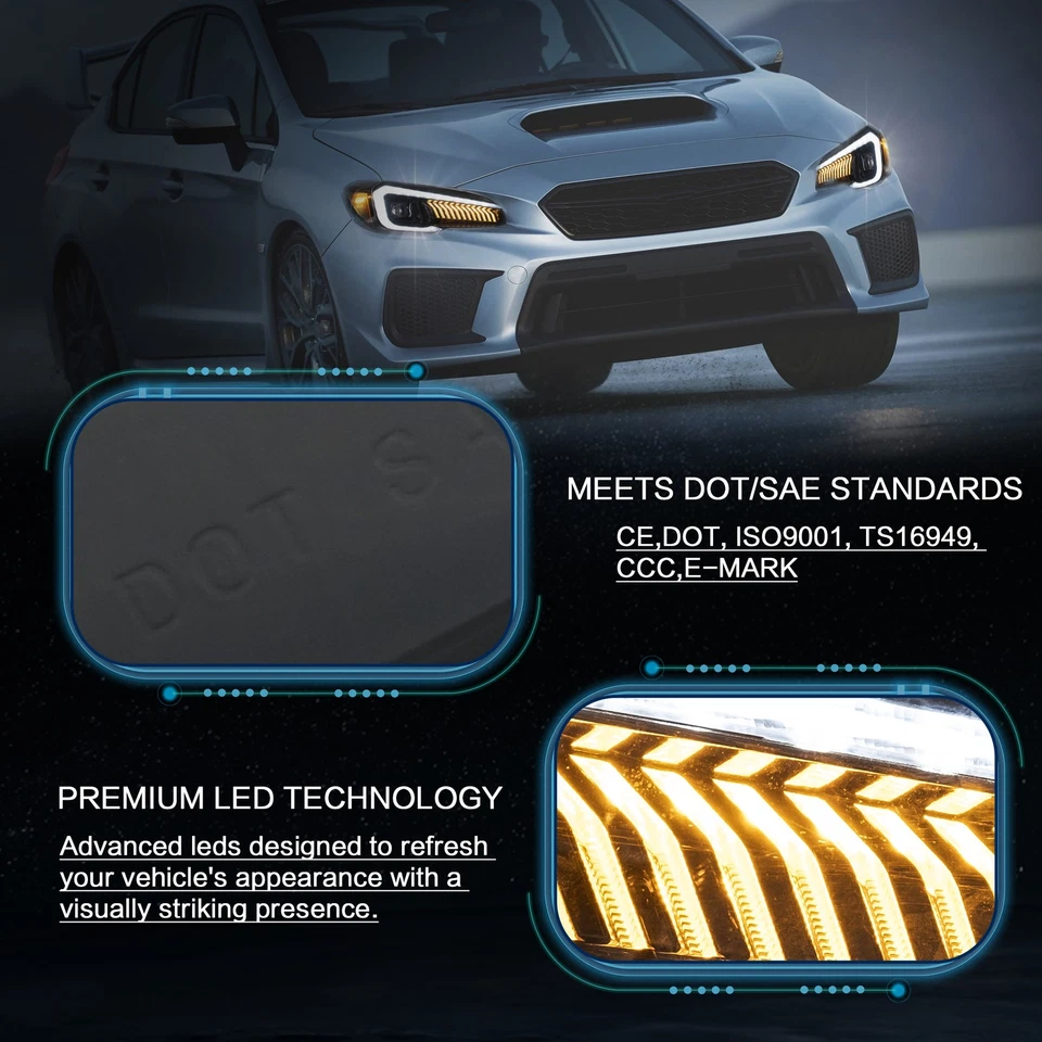 VLAND LED Paar Scheinwerfer für 2015-21 Subaru WRX /WRX STI Dynamische Start-up - Bild 3 von 4