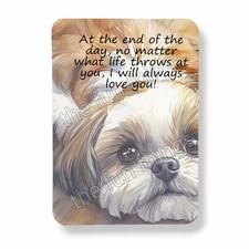 Shih Tzu Dog Magnet I'll Always Love You Graphic Watercolor Print 3"x4"