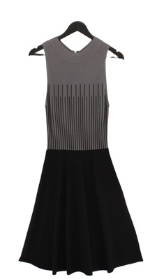 Milly Damen Midikleid M schwarz Viskose mit Nylon, Polyamid A-Linie
