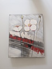 Quadro moderno fiore rosa in rilievo 40x50 cm – Stampa decorativa su tela