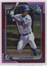 2024 Bowman Chrome Prospects Fuchsia Refractor 101/199 Jaron Elkins #BCP-106 v9t