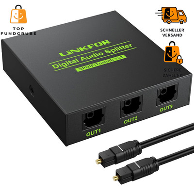Optischer Splitter 1x3 Toslink SPDIF Digital Audio Verteiler Aluminium