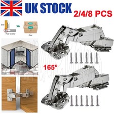 2/4pcs Kitchen Soft Close Cabinet Cupboard Unit Door Hinges Angular 165 Degree