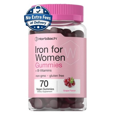 Gomitas de Hierro Sabor Uva con Vitaminas B, Ácido Fólico y Zinc, 70 Unidades