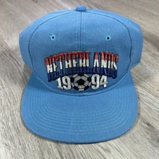 VTG 1994 Netherlands Snapback Hat World Cup Futbol Soccer Youngan Blue Wool Cap