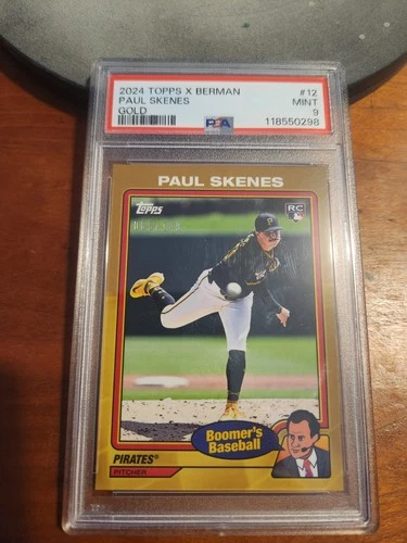 2024 Topps X Berman Paul Skenes Gold PSA 9 Rc 85/149 Pirates Rookie