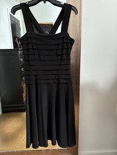 Lauren Ralph Lauren Black Cocktail Sleeveless Midi Crisscross Dress Women’s Sz 4
