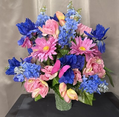 Cemetery Flowers Sympathy Grave Flowers Artificial Arrangement Memorial Tribute