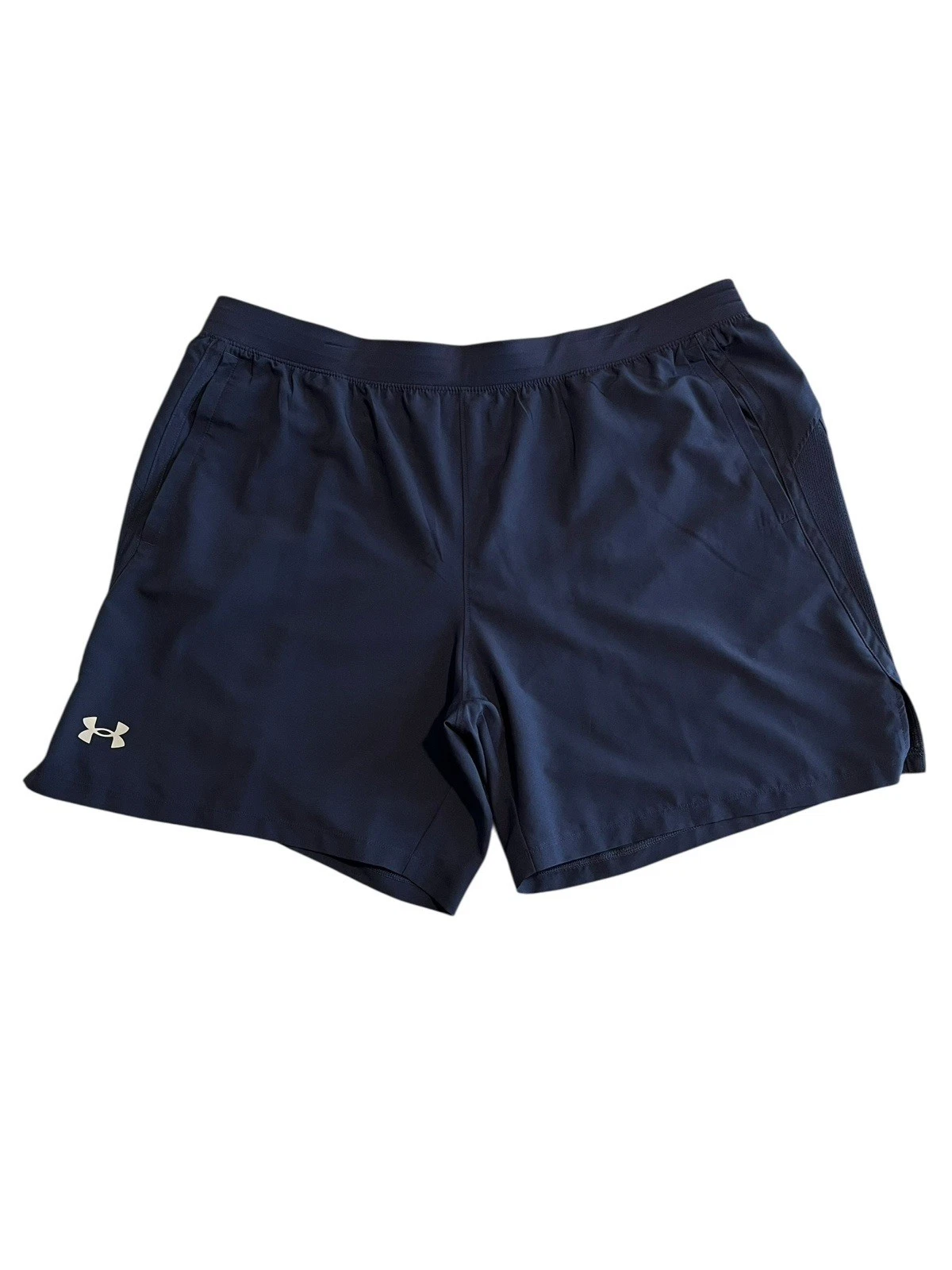 Under Armor Shorts Mens Size 2XL Navy Blue Heat Gear Lined Fitted Drawstring NWT