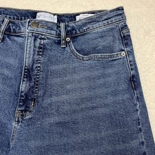 Jessica Simpson Jeans Womens 12 Blue Freesia High Rise Wide Leg Raw Hem Denim