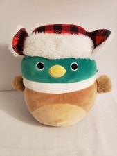 Squishmallows Harvest Squad Avery the Mallard Duck Wearing a Winter Hat 7"