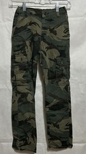 Wrangler Boys Size 12 Slim Camo Cargo Pants Adjustable Waist Carpenter Green