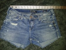 Silver Jeans Co. "Boyfriend" Cutoff Shorts Size 28W Distressed Denim