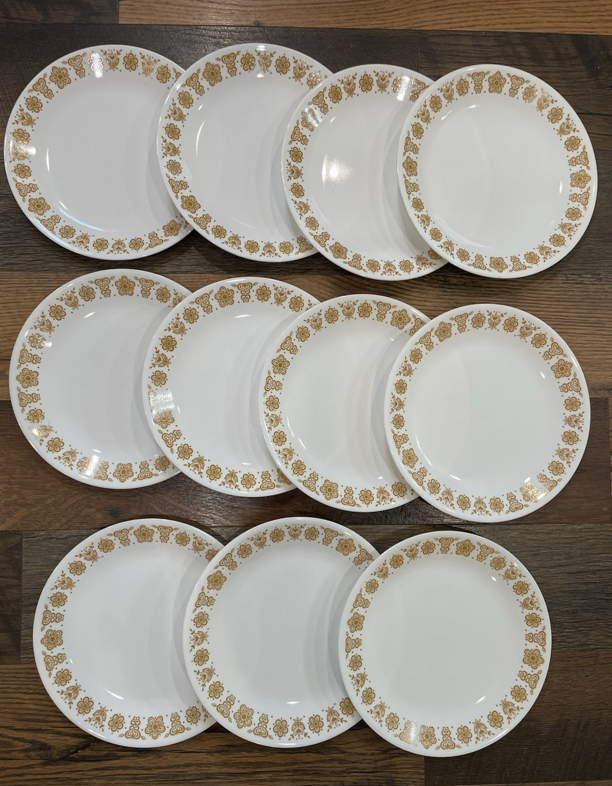 8+3 11 Corelle BUTTERFLY GOLD Dinner Plates WHITE Yellow Flowers Butterflies LOT