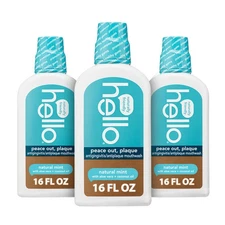 Peace Out Plaque, Antigingivitis Alcohol Free Mouthwash, Natural Mint with Al...