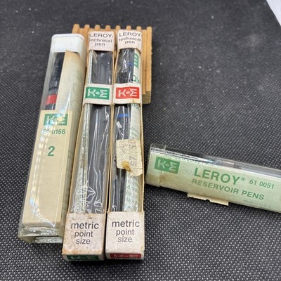 Vintage Keuffel & Esser (K&E) Leroy technical drafting pens 610026 610023 LocA
