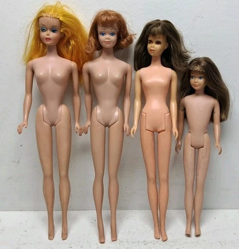 Vintage 1958/1959 Japan  American Girl Barbie Doll Midge Red Lips Lot Of 4 Dolls