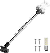 Obcursco Boat Stern Lights, IP67 Waterproof Fold-Down White LED 18 Fold Down 