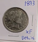 1893-P Philidelphia Barber Silver Half 1/2 Dollar 50 Cent XF Extra Fine Details